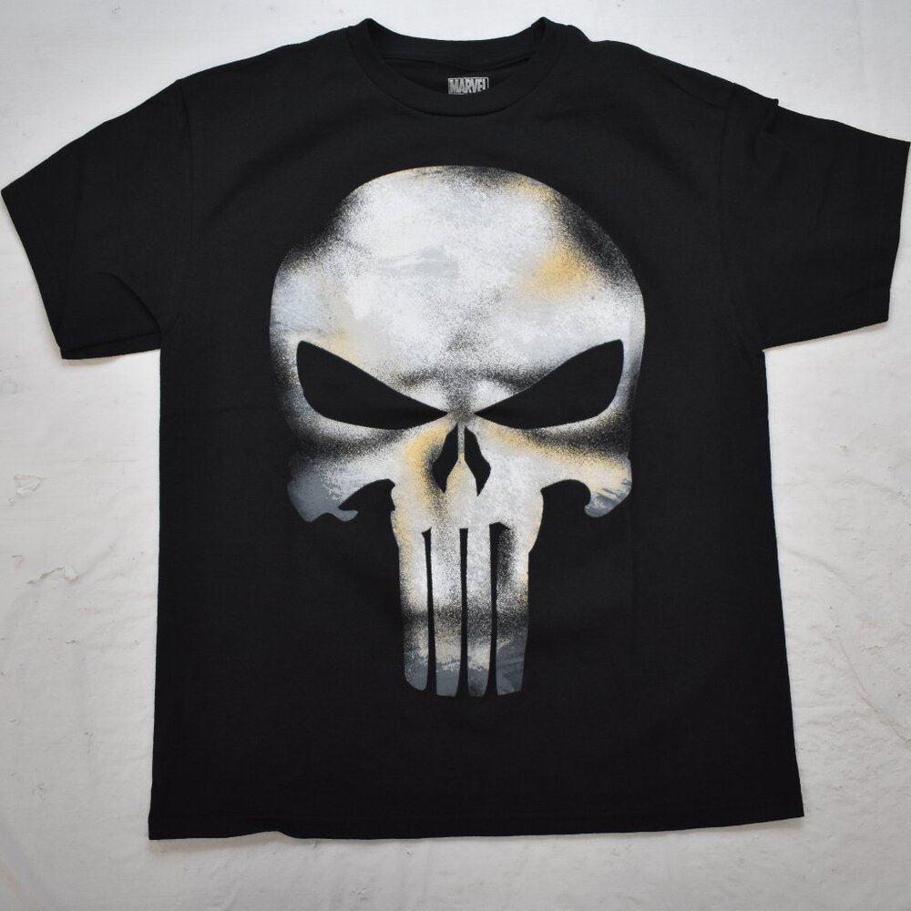 Marvel Mens The Punisher No Sweat Skull Image Black Shirt New XS